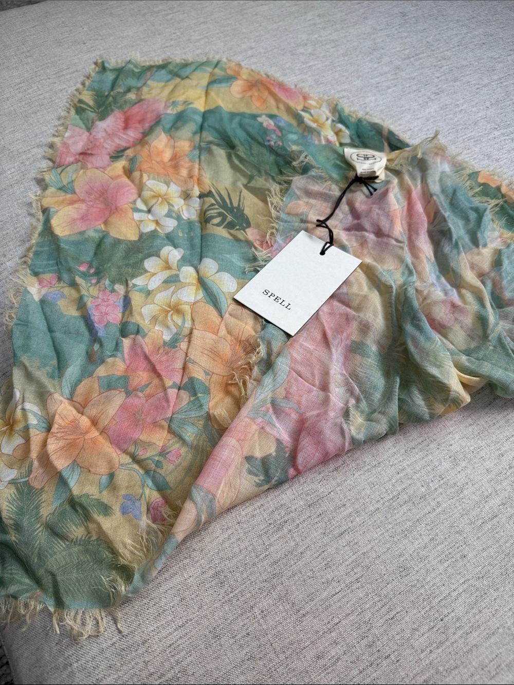 Spell Floral Pastel Multi-Color Lightweight Scarf Handkerchief